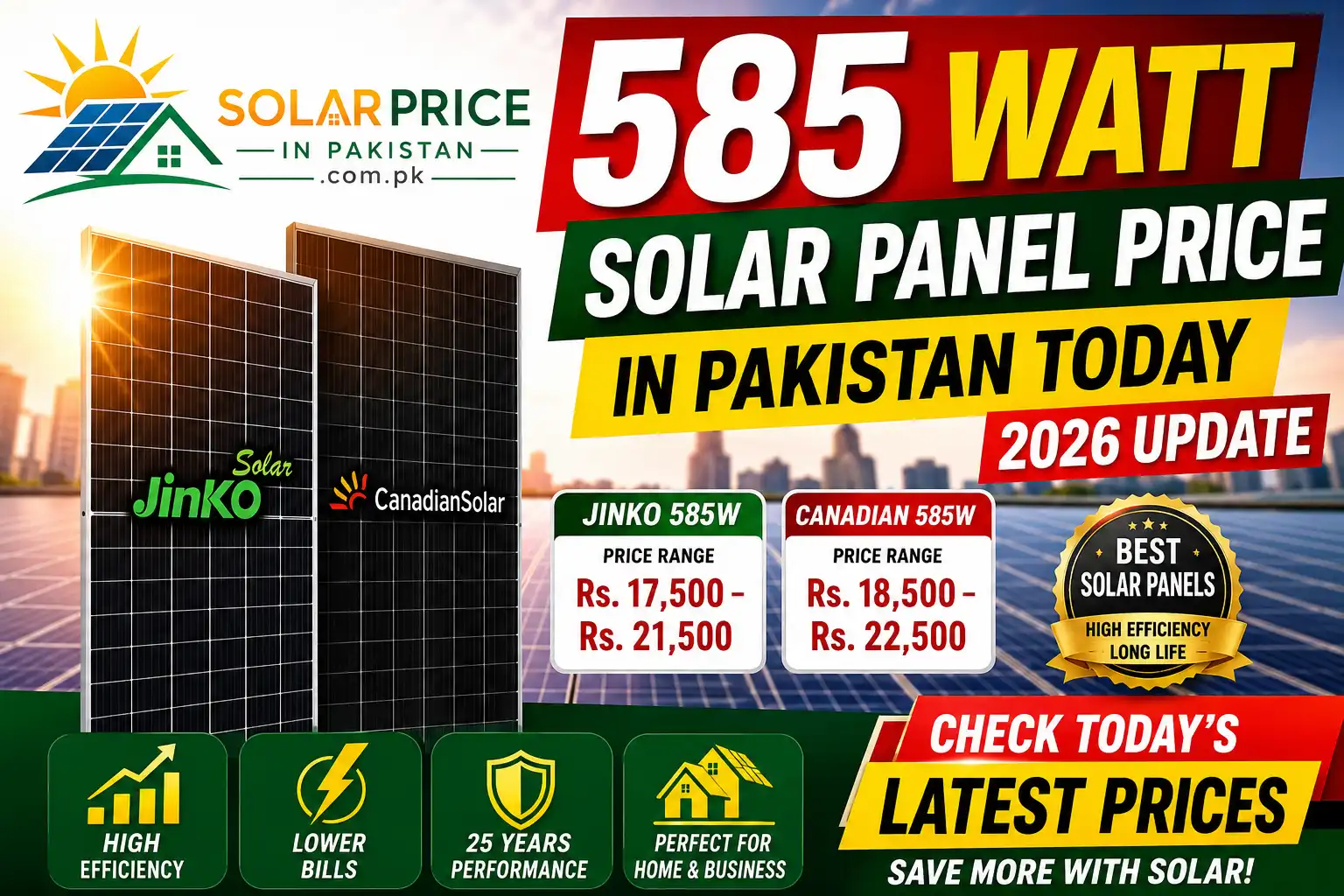585 Watt Solar Panel Price in Pakistan Today